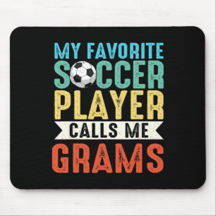 Vintage Mein Lieblingsfußballspieler nennt mich Om Mousepad