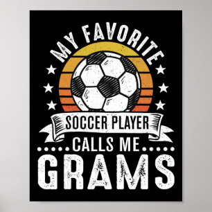 Vintage Mein Lieblingsfußballspieler nennt mich Om Poster