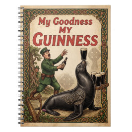 Vintage "Meine Güte, mein Guinness" Seelöwe Spiral Notizblock