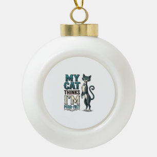 Vintage Meine Katze denkt, ich bin purr-fekt Katze Keramik Kugel-Ornament