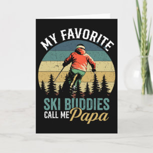 Vintage Meine Lieblings-Skibuddy nennt mich Papa V Karte
