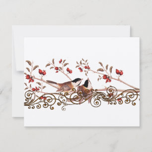 Vintage Meisenhochzeit-Antwortkarten RSVP Karte