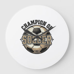 Vintage-Meister des Soccer-Ball-Shirt-Designs_1 Große Wanduhr
