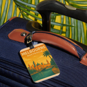 Vintage Melbourne Australien mit Flinders Street Gepäckanhänger