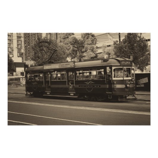 Vintage Melbourne-Straßenbahn Fotodruck (Vorne)