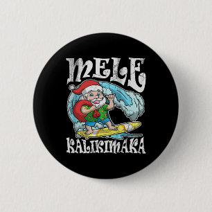 Vintage Mele Kalikimaka Weihnachtsmann Hawaiian Re Button