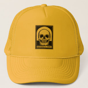 Vintage Memento Mori Totenkopf Illustration Truckerkappe