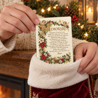 Vintage-Memorare-Gebet katholische Weihnachten Magnet