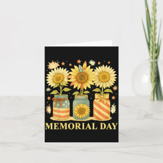 Vintage Memorial Day 4. Juli Sonnenblumen Vasen Karte