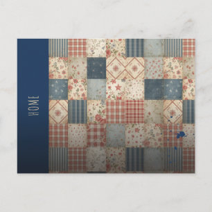 Vintage Memory Quilt Patchwork Cottagecore Amerika Feiertagspostkarte