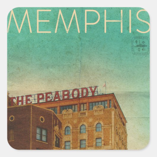 Vintage Memphis Square Aufkleber (Vorderseite)