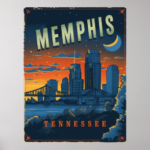 Vintage Memphis, Tennessee Poster
