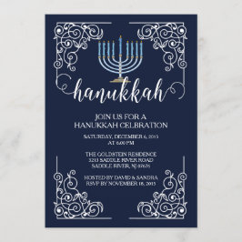 Vintage Menorah Chanukka Feier-Einladung Einladung