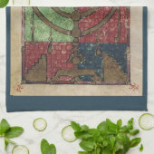 Vintage Menorah, Lichtfestival Happy Hanukkah Geschirrtuch (Gefaltet)