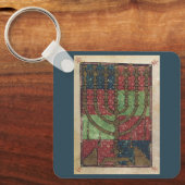 Vintage Menorah, Lichtfestival Happy Hanukkah Schlüsselanhänger (Vorderseite)