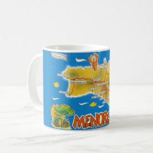 Vintage Menorca Spanien Illustriert Kaffeetasse