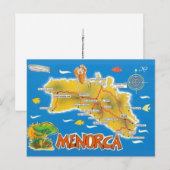 Vintage Menorca Spanien Illustriert Postkarte (Vorne/Hinten)