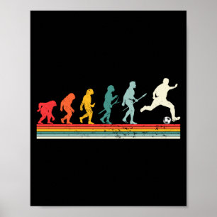 Vintage Mensch Evolution Fußballspieler Fußball Ge Poster
