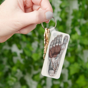 Vintage-Menschliche Anatomie Fußabdruck Podologie  Schlüsselanhänger