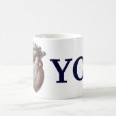 Vintage menschliche Anatomie, ich höre Liebe Kaffeetasse (Mittel)