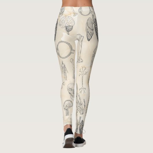 Vintage menschliche Anatomie Trendy Leggings (Rückseite)
