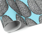 Vintage menschliches Gehirn-Illustration Geschenkpapier (Rolleneckpunkt)