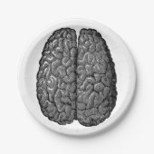 Vintage menschliches Gehirn-Illustration Pappteller (Vorderseite)