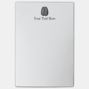 Vintage menschliches Gehirn-Illustration Post-it Klebezettel