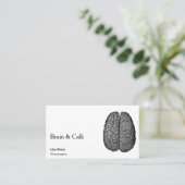 Vintage menschliches Gehirn-Illustration Visitenkarte (Stehend Vorderseite)