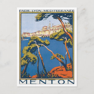 Vintage Menton Frankreich Postkarte