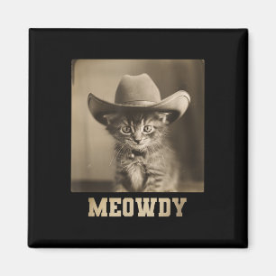 Vintage Meowdy Katze Magnet
