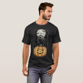 Vintage Meowloween Cat and Pumpkin T-Shirt – Retro (Vorne ganz)