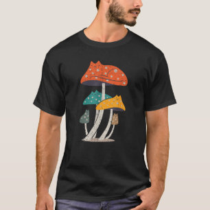 Vintage Meowshroom Pilze Lustige Katzen Tiere Lo T-Shirt