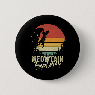Vintage Meowtain Explorer Felsenkletterer Retro Ka Button