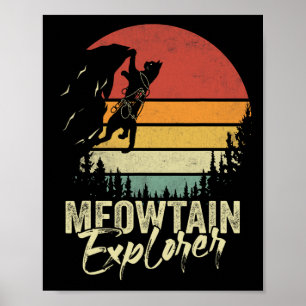 Vintage Meowtain Explorer Felsenkletterer Retro-Ka Poster