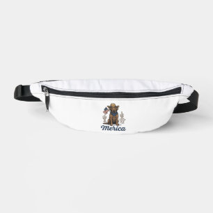 Vintage Merica Cowboy Hund Amerikanisches Flagge S Bauchtasche