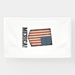 Vintage Merica Flagge Patriotisches Grafik T-Shirt Banner