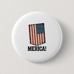 Vintage Merica Flagge Patriotisches Grafik T-Shirt Button