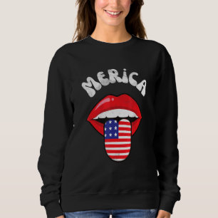 Vintage Merica Memorial Day Us Patriot Flag 4. Jul Sweatshirt