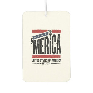 Vintage Merica Patriotisches abgenutztes Shirts-De Autolufterfrischer