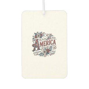 Vintage Merica Patriotisches Blumenhemd Design_1 Autolufterfrischer