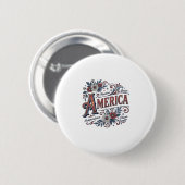 Vintage Merica Patriotisches Blumenhemd Design_1 Button (Vorne & Hinten)