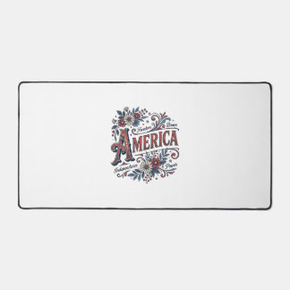 Vintage Merica Patriotisches Blumenhemd Design_1 Schreibtischunterlage