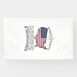Vintage Merica patriotisches Flaggen-Karten-Shirt- Banner