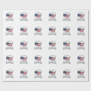 Vintage Merica patriotisches Flaggen-Karten-Shirt- Geschenkpapier