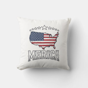 Vintage Merica patriotisches Flaggen-Karten-Shirt- Kissen