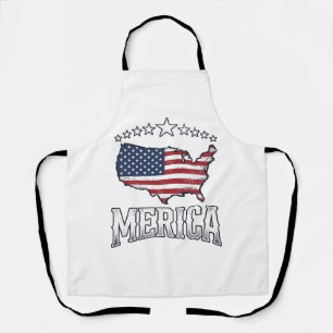 Vintage Merica patriotisches Flaggen-Karten-Shirt- Schürze