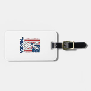 Vintage Merica Patriotisches Hasen-Shirt Design_1 Gepäckanhänger