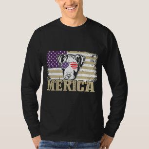 Vintage Merica Pitbull 4. Juli US-amerikanische Fl T-Shirt