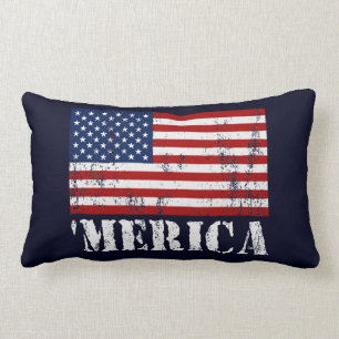 Vintage 'MERICA US Flaggelumbales Throw-Kissen Lendenkissen